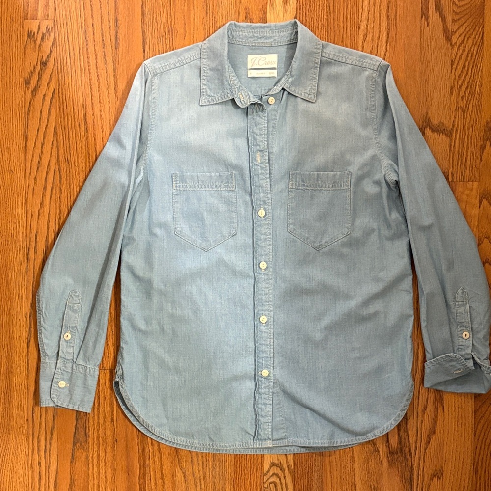 J. Crew Light Blue Denim Button-Down Shirt